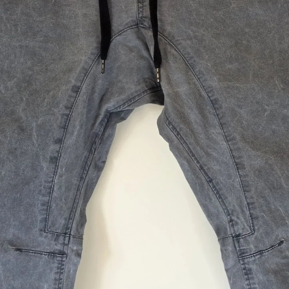 Cotton On Men 36 Washed Gray  Jogger Pants Drop Crotch Tapered Drawstring Jeans